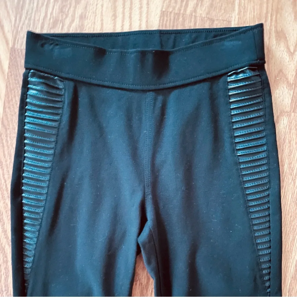 BAR III Faux Leather Trimmed Skinny Leg Pants Size Small